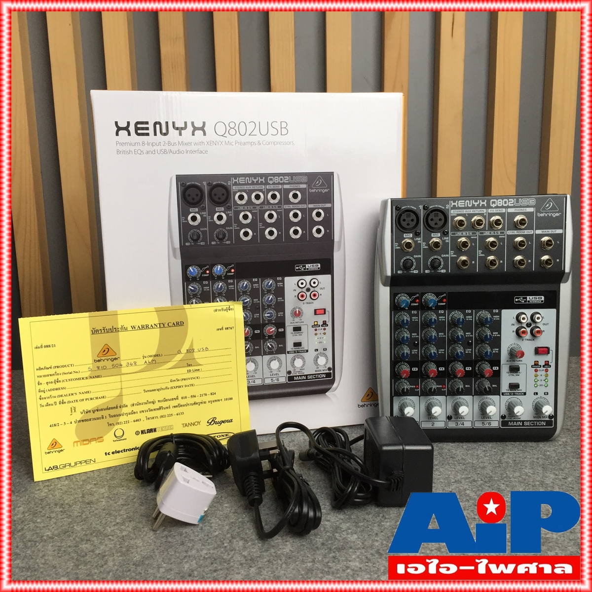 BEHRINGER XENYX Q802 USB mixer XENYX-Q802USB (มิกเซอร์ Q 802 USB ขนาด 8 Input พร้อม USB/Audio Interface) เอไอ-ไพศาล +++