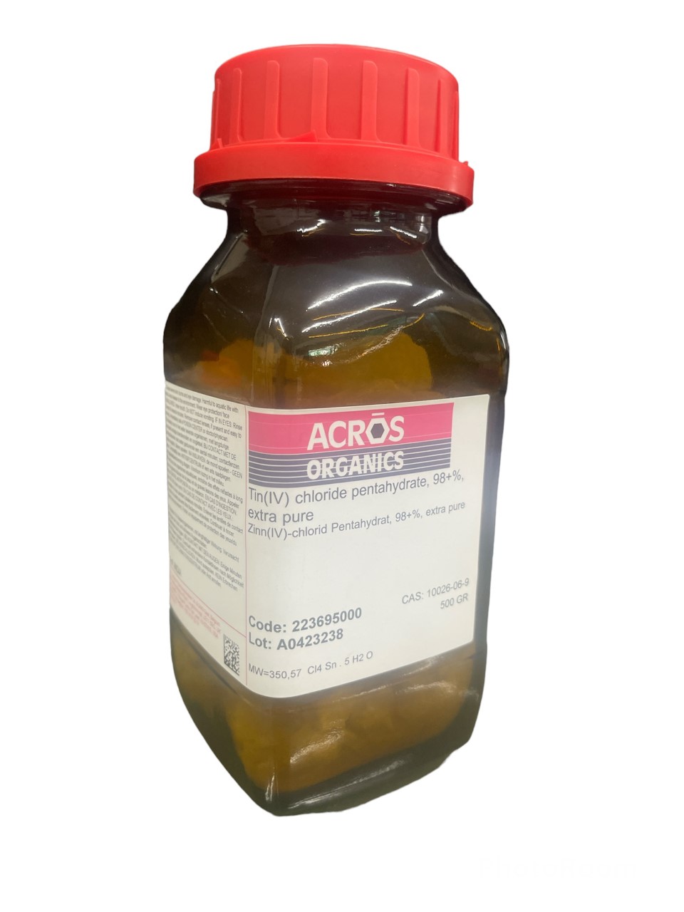 Tin (IV) Chloride Pentahydrate 98%, Extra pure, 500 g-Acros