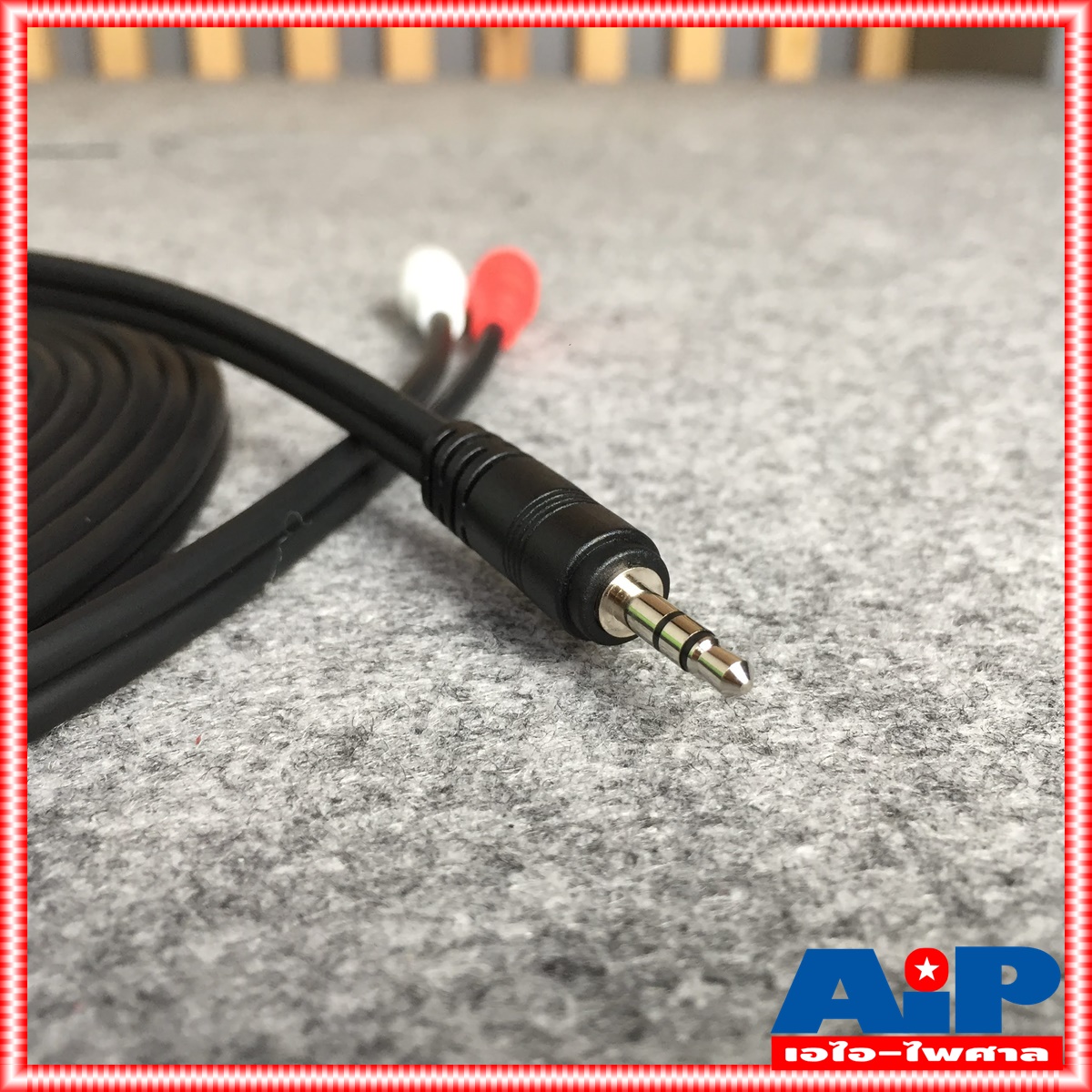 3เมตร สายสัญญาณสเตริโอ TRST 3.5 to RCA 2 หัว DYNACOM J015-7 สาย P.TR-ST - P. RCA x2 3เมตร สาย TR-ST ออก RCA x2