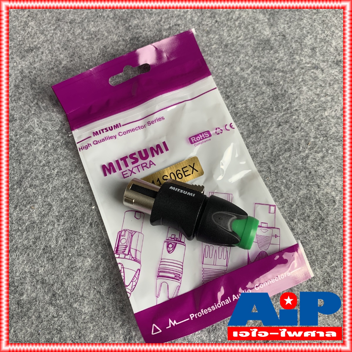 MITSUMI 911S06EX SPEAKON สีเขียว เสริมเหล็ก ราคาต่อ1ตัว ปลั๊กลำโพง หัวspeakon สเปคคอนตัวผู้ สเปคคอน สเปคค่อนลำโพง สเปคค่อน เอไอ-ไพศาล