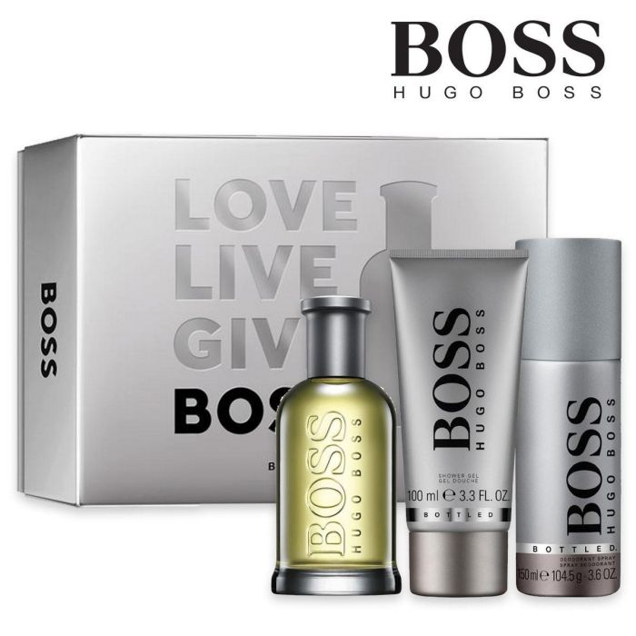 ชุดของขวัญ Hugo Boss Boss Bottled Eau de Toilette 100ml + 150ml Deodorant Spray and a 100ml Shower Gel.
