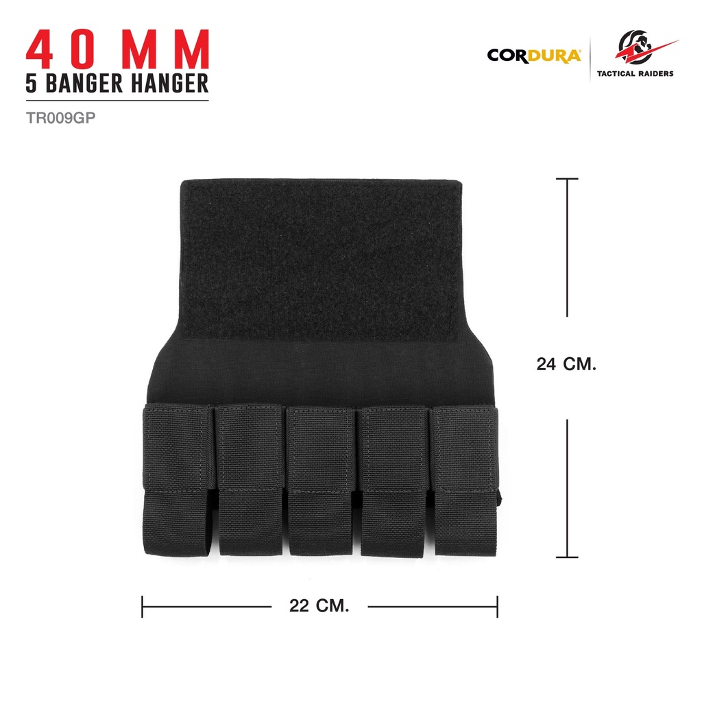 กระเป๋าเสริมติดเวส 40 mm 5 banger hanger [ TR009GP ] ( Tactical Rider )