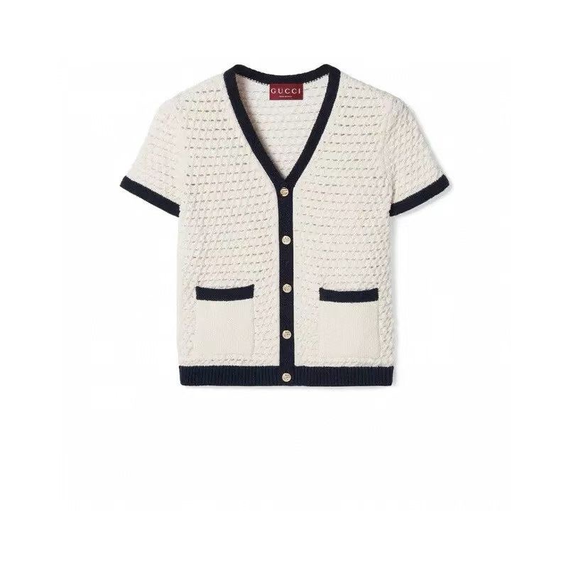 **do** เสื้อคาร์ดิแกน FINE COTTON CROCHET CARDIGAN แขนสั้น สินค้าใหม่ ของแท้