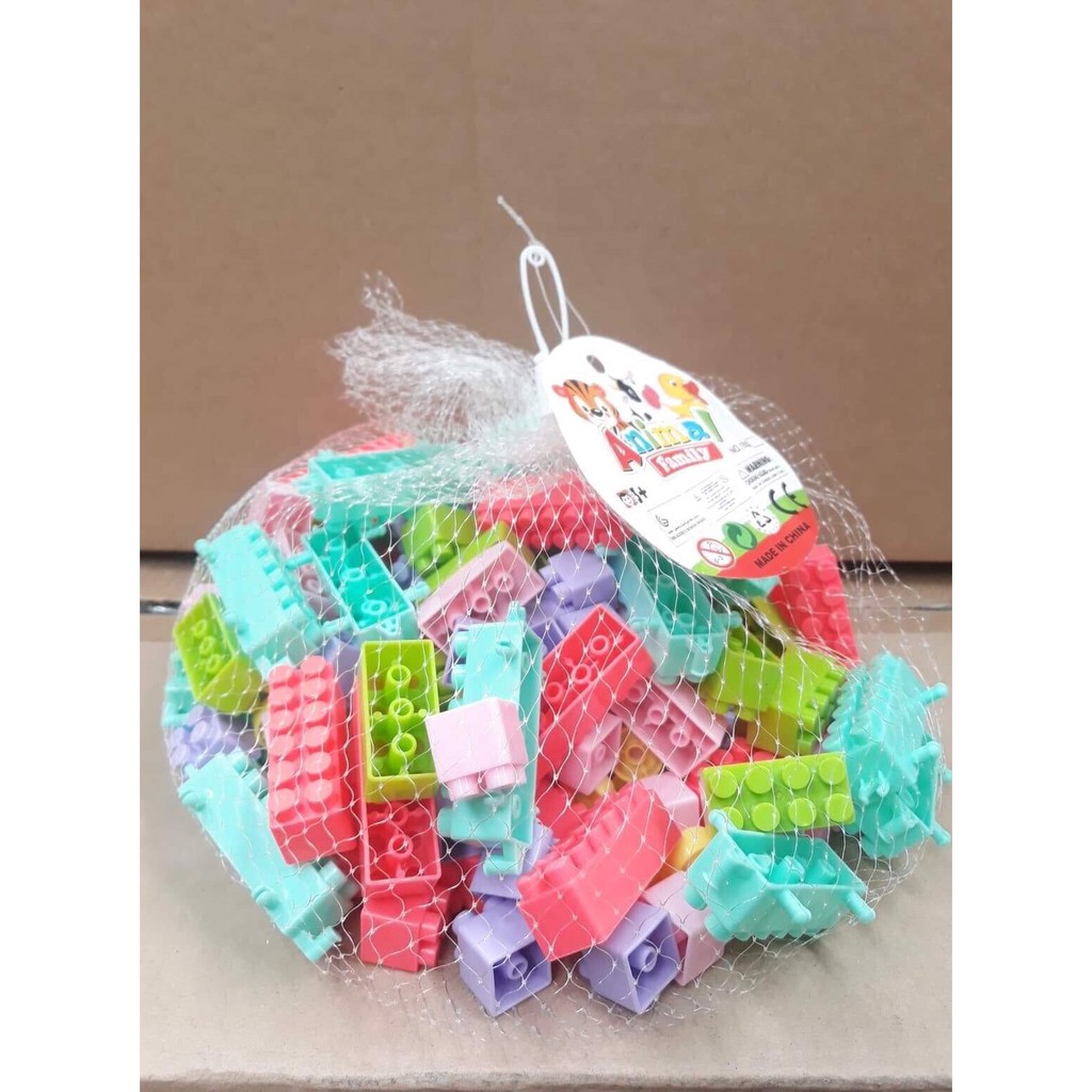 JM-210 ของเล่นเด็กบล็อกตัวต่อถุงตาข่าย เลโก้ตัวต่อถุงตาข่าย ปลีกถุงละ