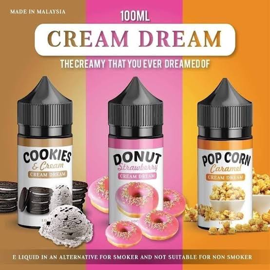 Cream Freebase 100ml [ แท้ ] | ครีมดรีมคุกกี้ครีม กลิ่นคล้ายขนมโอริโอ้ นิโคตินฟรีเบส 3mg