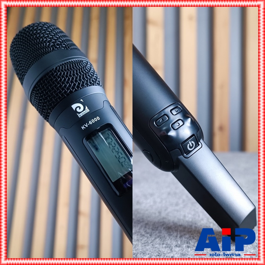 DE ACOUSTIC KV6000 NEW ไมค์ลอยมือถือคู่ UHF ปรับความถี่ได้ ไมค์ลอยคู่ KV 6000 แถมอุปกรณ์ย้ายเสา กระเป๋าเก็บไมค์ kv-6000