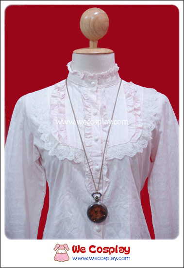 สร้อยคอโกธิคโลลิต้า จี้ล็อกเก็ตนาฬิกาสีทองรมดำ ฝากระจกสีชาหน้าปัดลายภาพวาด