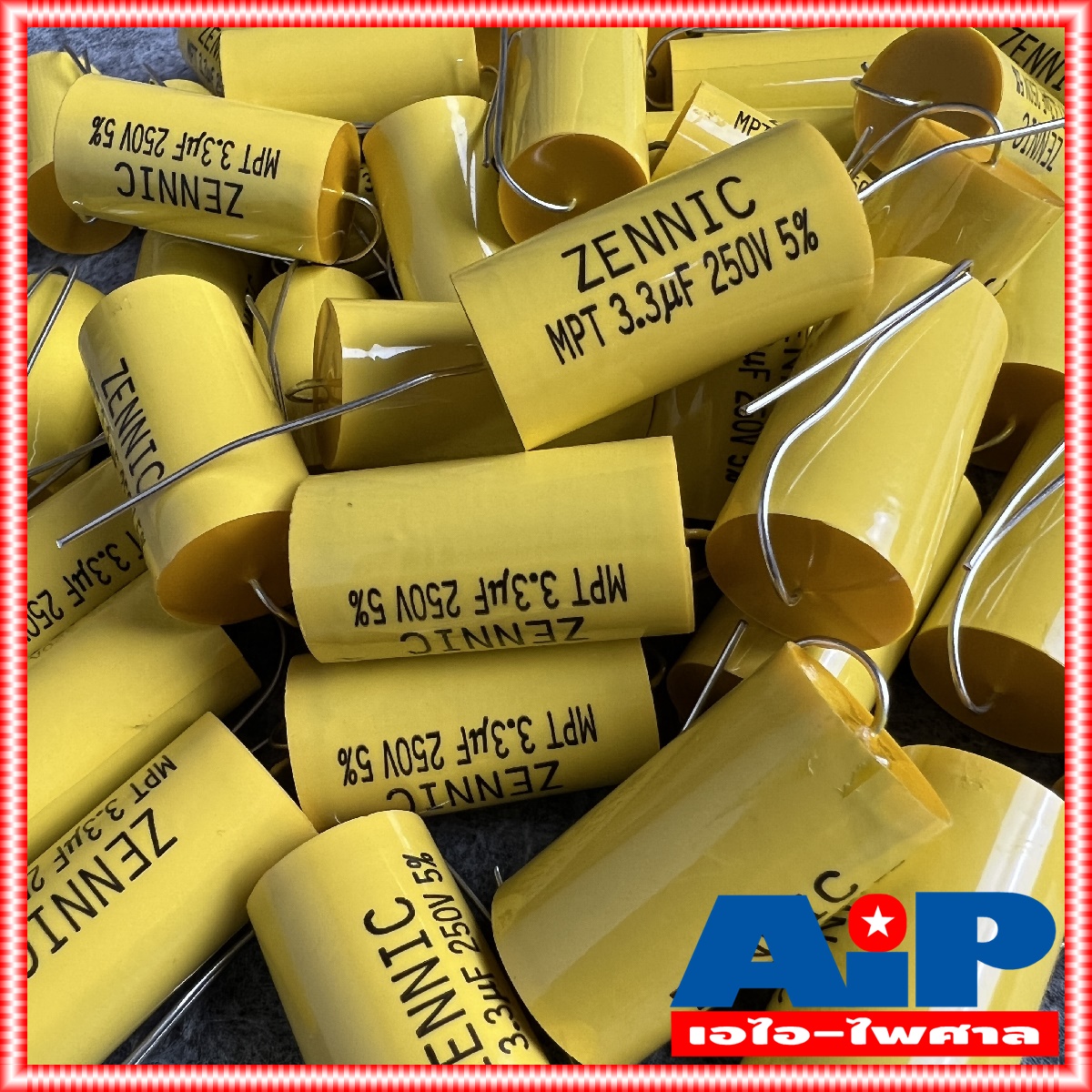 10ตัว ZENNIC C3.3/250V MPT สีเหลือง Cเสียงแหลม คาปาซิเตอร์ คอนเดนเซอร์ ซีเสียงแหลม ซ๊3.3/250โวลต์ ซีตัดเสียงแหลม เอไอ-ไพศาล