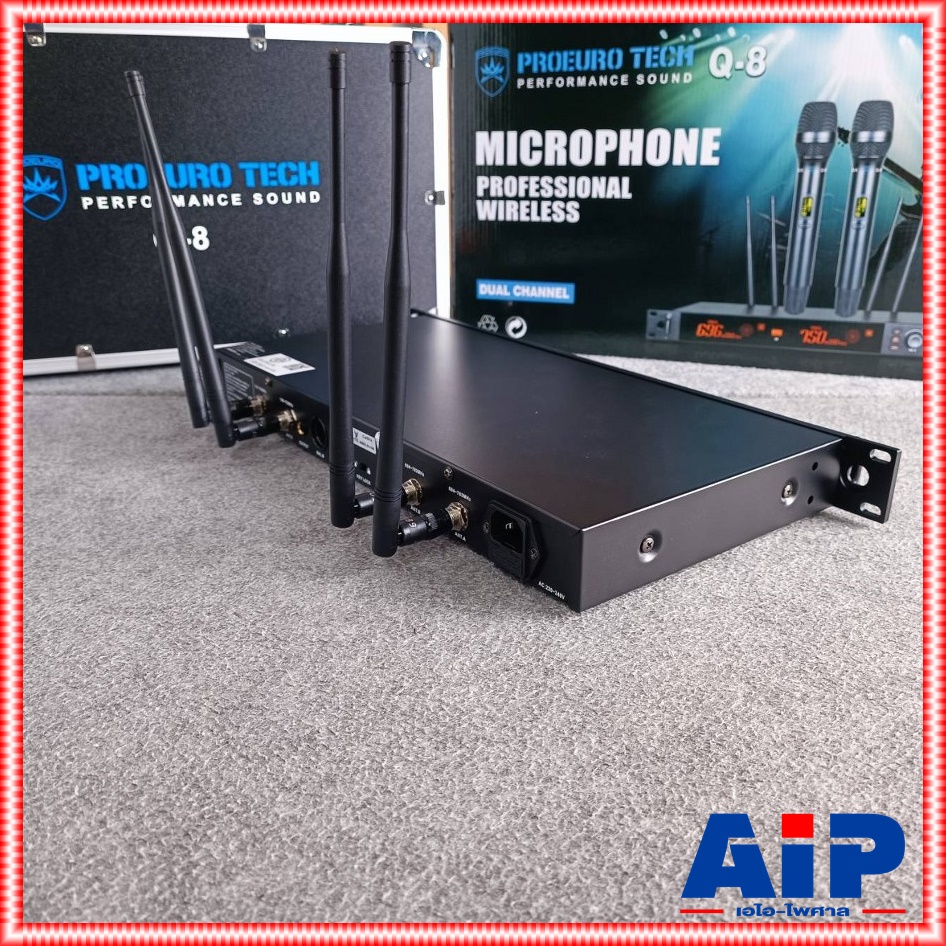 PROEUROTECH Q-8 ไมค์ลอย UHF ปรับความถี่ได้ ไมค์ลอยคู่ ไมค์ลอย ไมโครโฟนไร้สาย โปรยูโรเทค PRO EUROTECH Q 8 Q8 เอไอ-ไพศาล