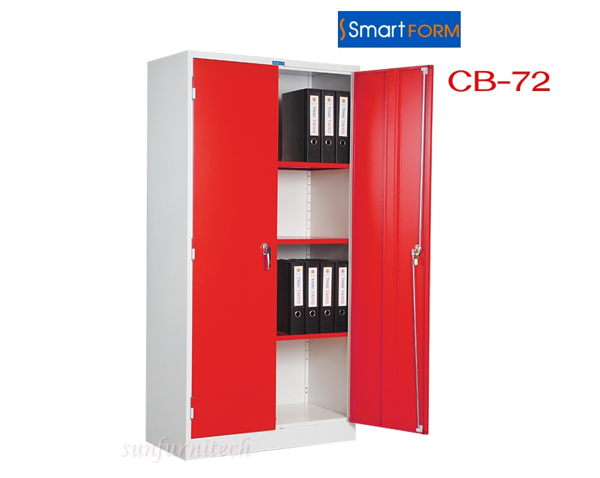 ตู้เอกสารสูง 2 บานเปิด, ตู้สูง 2 บานเปิด, ตู้เหล็ก 2 บานเปิด มือจับชนิดบิด smart form รุ่น CB-72