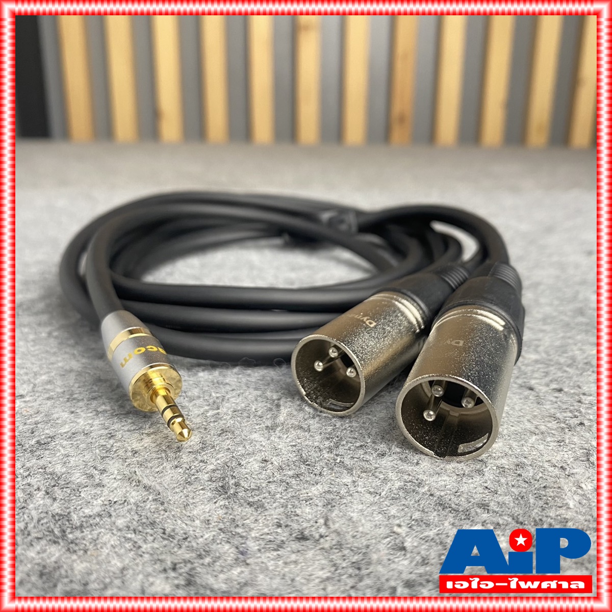3เมตร DYNACOM J296/J304 สายTR-ST 3.5mmออกXLRผู้x2 สายสัญญาณเสียง สายสัญญาณสำเร็จรูป สายP.TR-ST 3.5mmออกCANNONผู้x2 เอไอ-ไพศาล