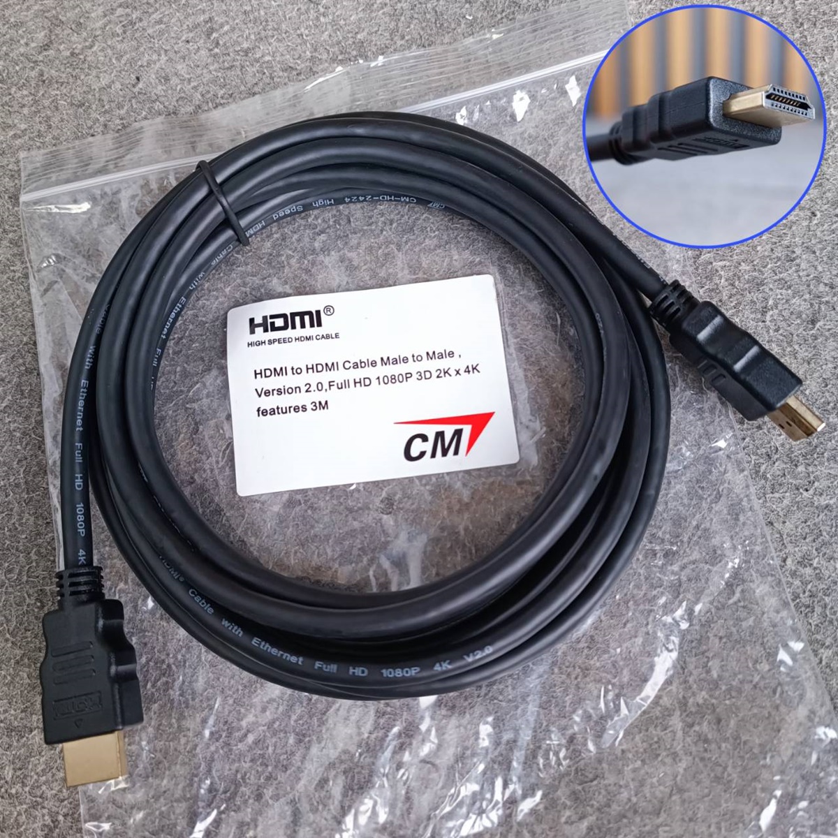 ยาว3เมตร สายHDMI CM 3เมตร CM-HD2424-3 สายสัญญาณภาพ สาย hdmi ต่อทีวี HDMI Version 2.0 Full HD 1080P , 3D , 2k , 4k เอไอ-ไพศาล