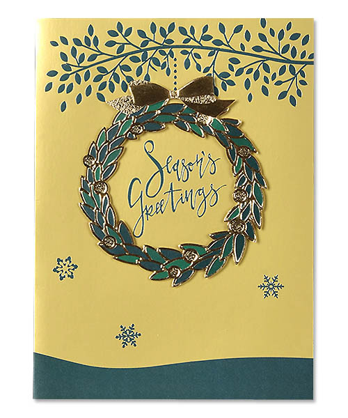 การ์ดคริสต์มาส 3D สีทอง Season's Greetings