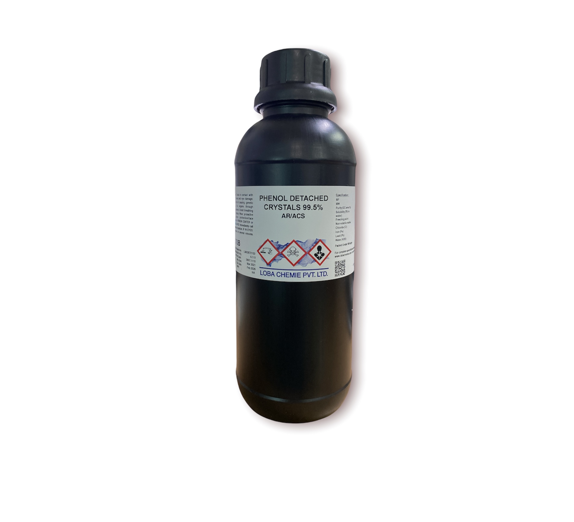 Phenol, Detached Crystal 99.8%, 500 g, 1 kg -Loba india