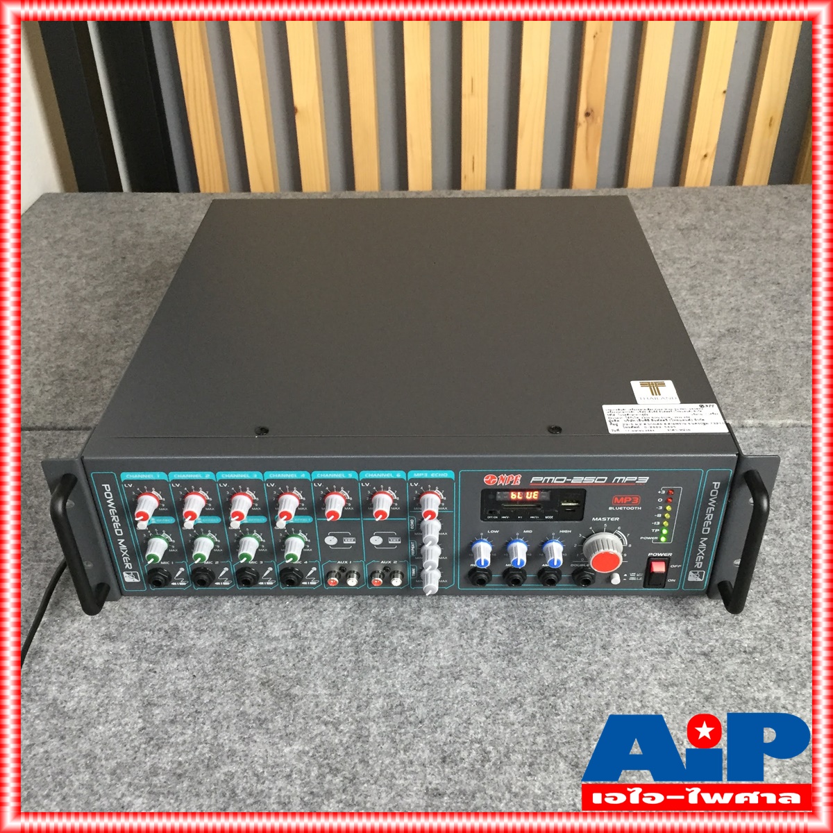 NPE PMD250MP3 AC/DC POWERMIXER LINE PMD 250 MP3 POWERMIX PMD-250 MP3 แอมป์เสียงตามสาย ใช้ได้ทั้งไฟบ้าน 220V ไฟรถ DC12V +++