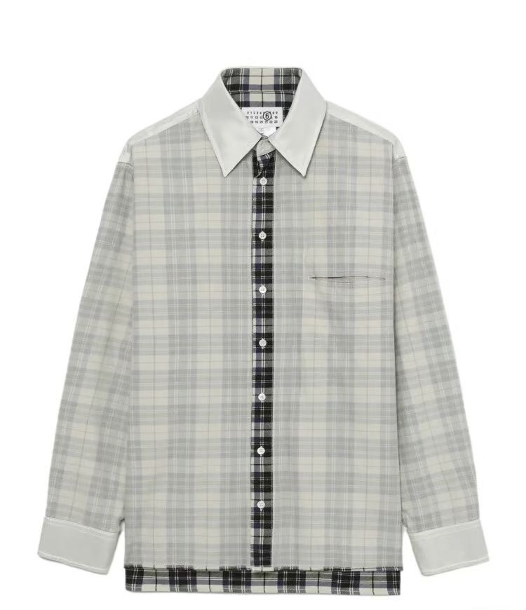 **do** เสื้อ MM6 MAISON MARGIELA REVERSIBLE PLAID CHECK SHIRT ใช้ได้ 2 ด้าน สินค้าใหม่ ของแท้