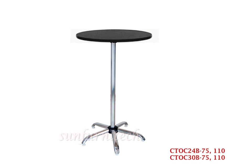 โต๊ะบาร์กลม, โต๊ะคอฟฟี่ช๊อป, โต๊ะอเนกประสงค์ หน้า TOP ดำ ยี่ห้อ elegant รุ่น รุ่น CTOC24B, CTOC30B