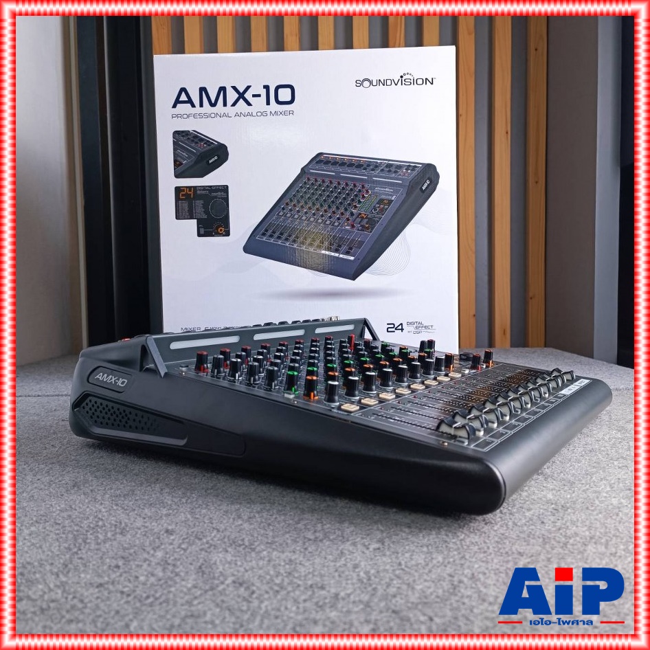 SOUNDVISION AMX-10 MIXER เครื่องผสมสัญญาณ มิกเซอร์ อนาล็อก 10 CH ซาวด์ วิชั่น รุ่น AMX 10 AMX10 เอไอ-ไพศาล