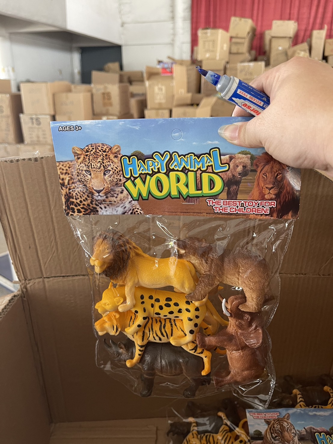 Q701 โมเดลสัตว์ป่าเล่นมือ สัตว์ป่ายาง ปลีกถุงละ