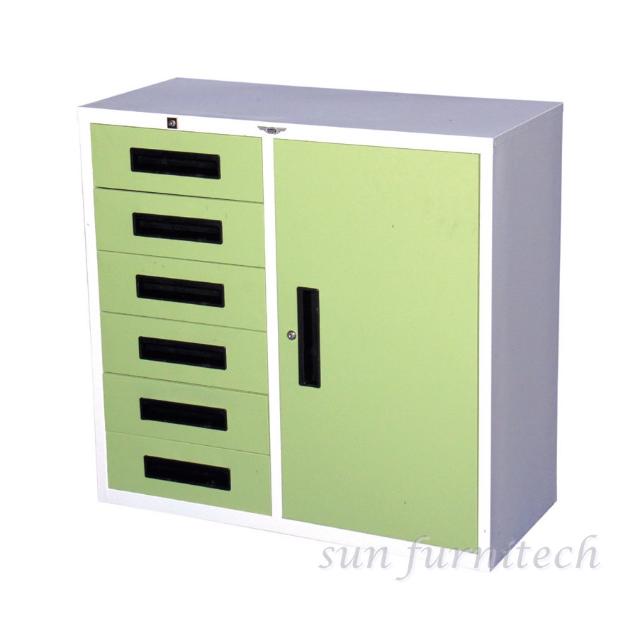 ตู้เอกสาร 1 บาน 6 ลิ้นชัก ขนาด 3 ฟุต ยี่ห้อ Elegant รุ่น SD3F6D