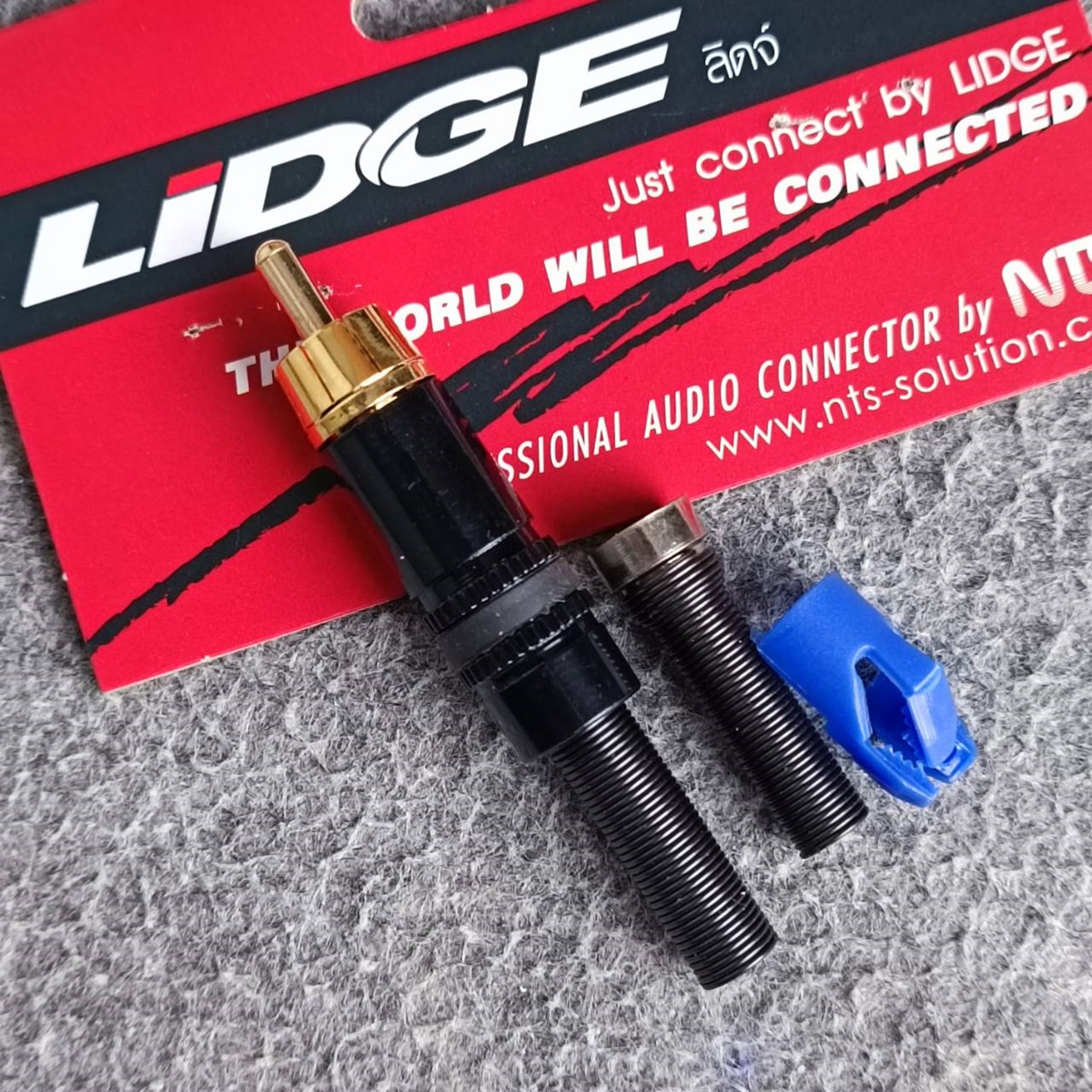 LIDGE YM-373B สีดำ ปลั๊ก RCA ตัวผู้ YM373 B แจ็คอาร์ซีเอตัวผู้ ปลั๊ก RCA สำหรับเข้าสาย ต่อ สายสัญญาณ YM373B