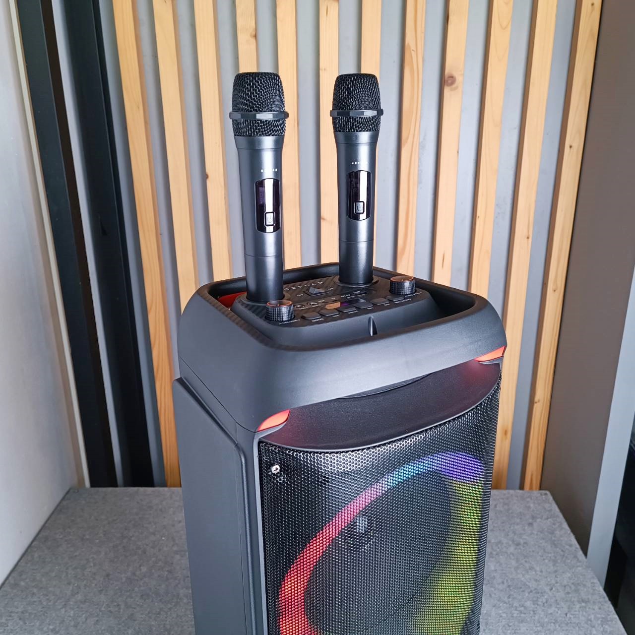 CEFLAR PX8 ลำโพง PARTY BOX ไมค์ลอย2ตัว ลำโพงเคลื่อนที่ ลำโพงปาร์ตี้ไร้สาย ลำโพง PX-8 PX 8 บลูทูธ เอไอ-ไพศาล