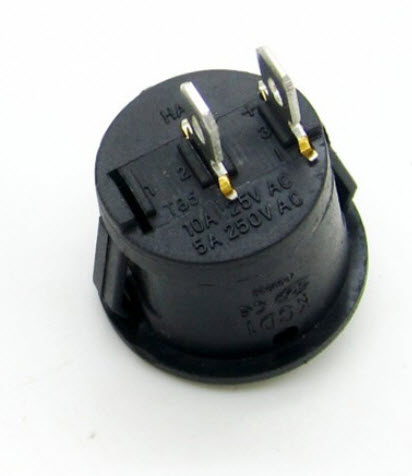 Black ROUND ROCKER SWITCH KCD1-105 (20mm) (ON-OFF)