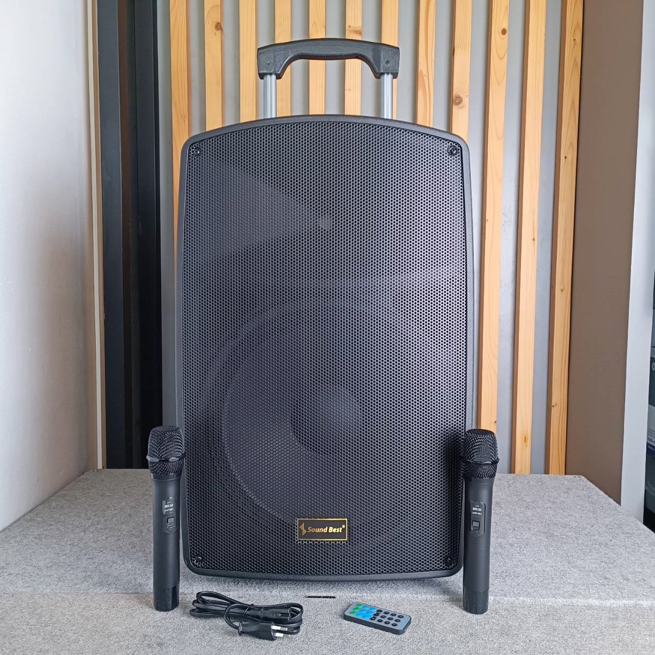 SOUNDBEST WPS-15 NEW ลำโพง ล้อลาก + ไมค์ลอยคู่ WPS 15 WPS15 ตู้ลำโพงเคลื่อนที่ล้อลาก ขนาด 15 นิ้ว มีแบตเตอรี่ในตัว ลำโพงล้อลาก ลำโพงเอนกประสงค์ เอไอ-ไพศาล