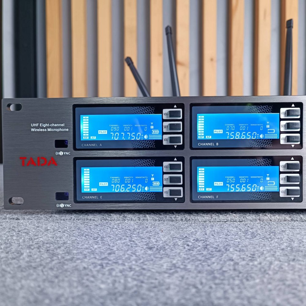 TADA U-1000G ไมค์ตั้งโต๊ะไร้สาย 8ตัว UHF มีระบบไมค์ประธาน ชุดไมค์ประชุมไร้สาย 8 ตัว พร้อมตัวรับสัญญาณ ธาดา U 1000G U1000G เอไอ-ไพศาล