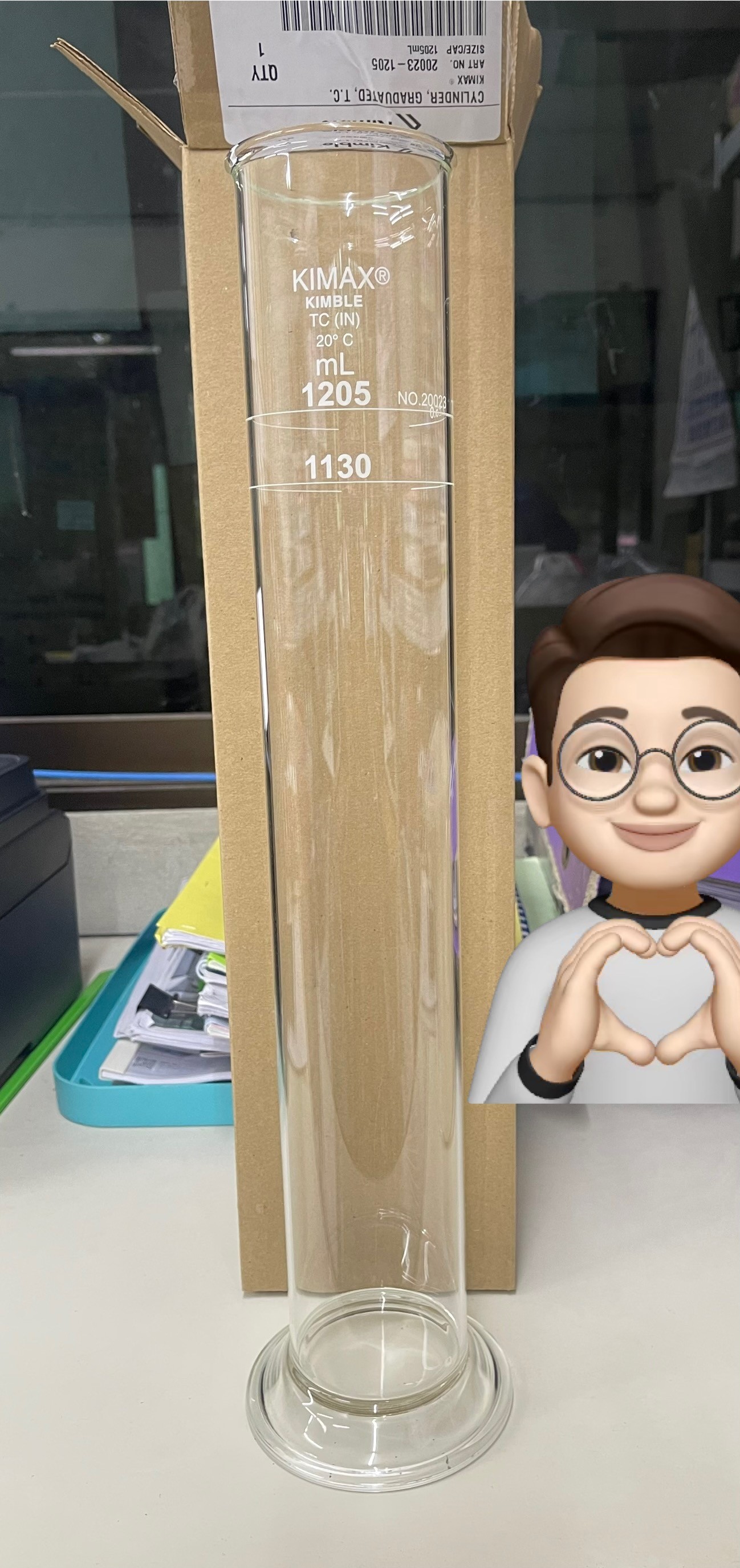 Cylinder Glass 1205 ml without Spout-Kimble