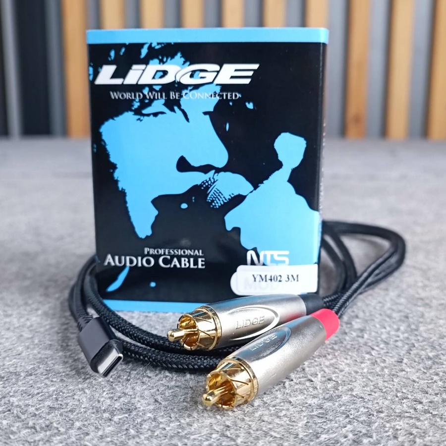 ยาว3เมตร LIDGE YM-402 3เมตร สาย USB TYPE-C ออก RCAx2 สายสัญญาณเสียง type C - RCAx2 เอไอ-ไพศาล