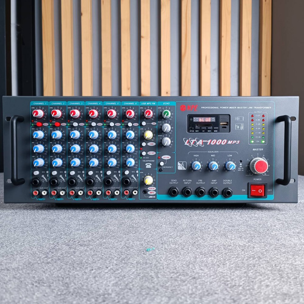 NPE LTA-1000MP3 powermixer พาวเวอร์มิกเซอร์เครื่องขยายเสียงตามสาย 1000 วัตต์ MP3 USB LTA1000MP3 LTA 1000MP3 เอไอ-ไพศาล