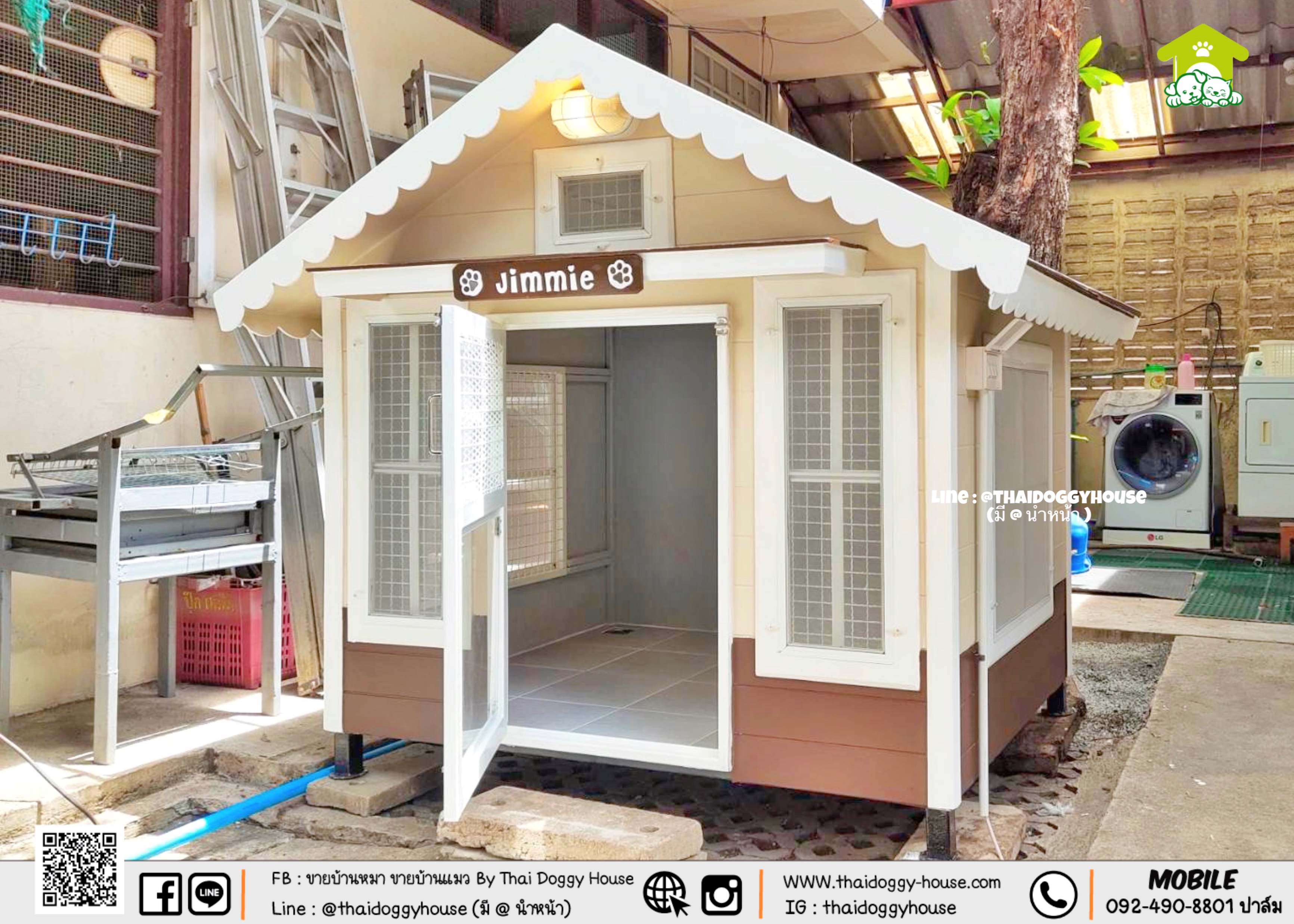 🏠 บ้านหมา บ้านแมว 𝐓𝐇𝐀𝐈 𝐃𝐎𝐆𝐆𝐘 𝐇𝐎𝐔𝐒𝐄 ตัวบ้านเป็นทรงจั่ว "𝐕𝐈𝐍𝐓𝐀𝐆𝐄 𝐒&#