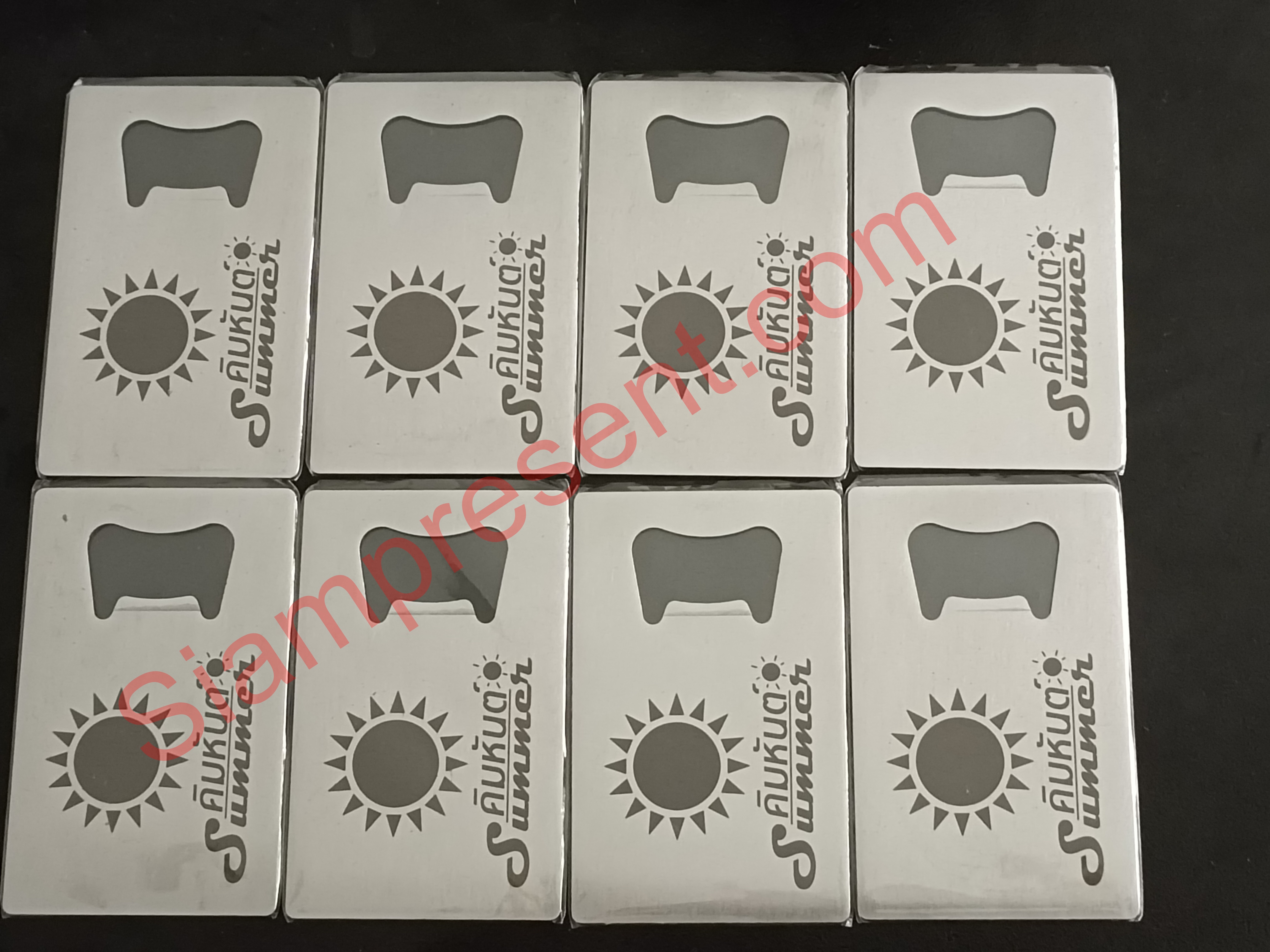 ที่เปิดขวด Diy สี่เหลี่ยม ที่เปิดขวด Stainless แบบบัตรเครดิต สีเงิน สามารถ Laser ชื่อบ่าวสาว ของขวัญ ขงอชำร่วย ของที่ระลึก งานแต่งงาน 378759