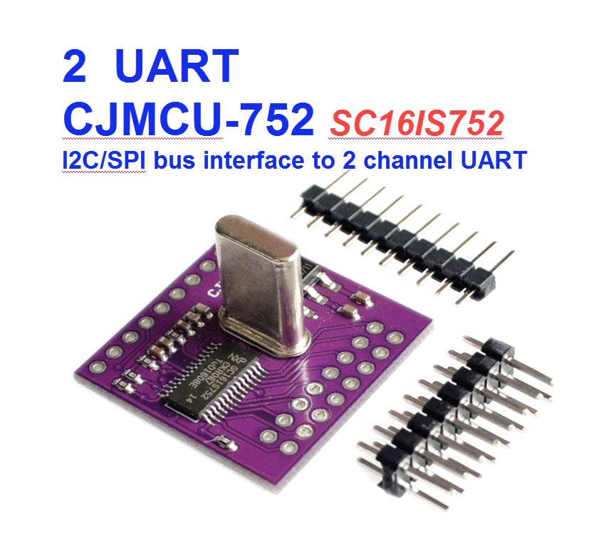 CJMCU-752 SC16IS752 I2C/SPI bus interface to dual channel UART conversion module