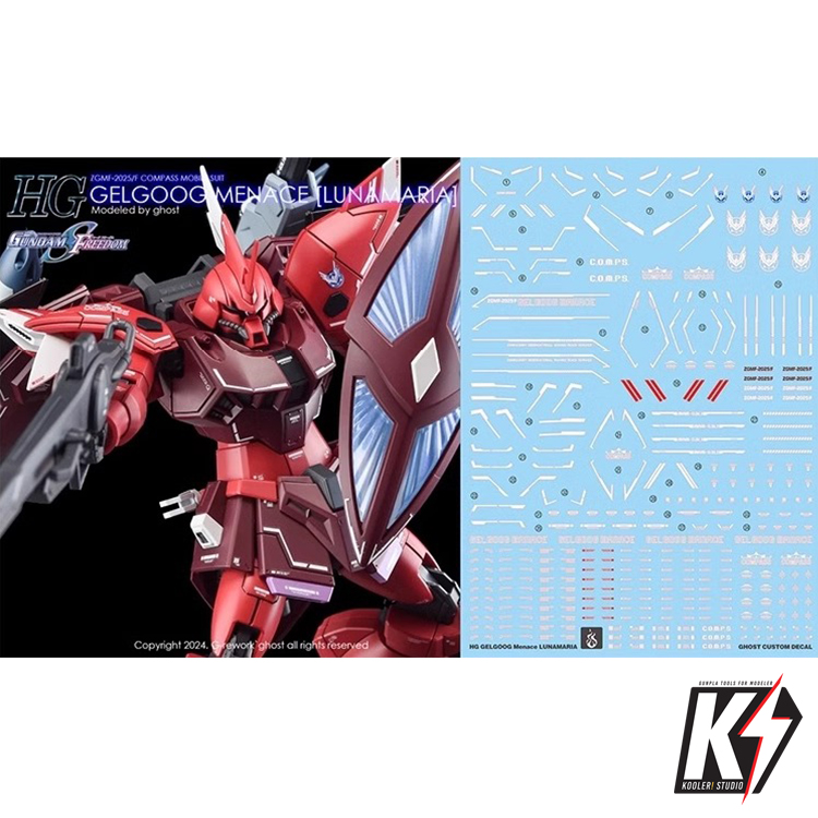 Waterdecal CG HG Gelgoog Menace (Lunamaria) #ดีคอลน้ำสำหรับติดกันพลา กันดั้ม Gundam พลาสติกโมเดลต่างๆ
