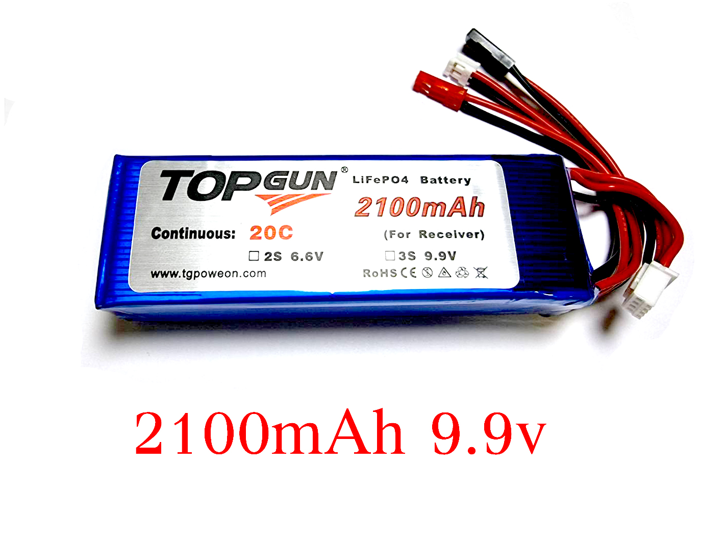 TopGun 2100mah 9.9V (3เซล) ใช้กับ (Futaba FF9 T10CHG) (FlySky TH9X) (Radiolink AT9 AT10)