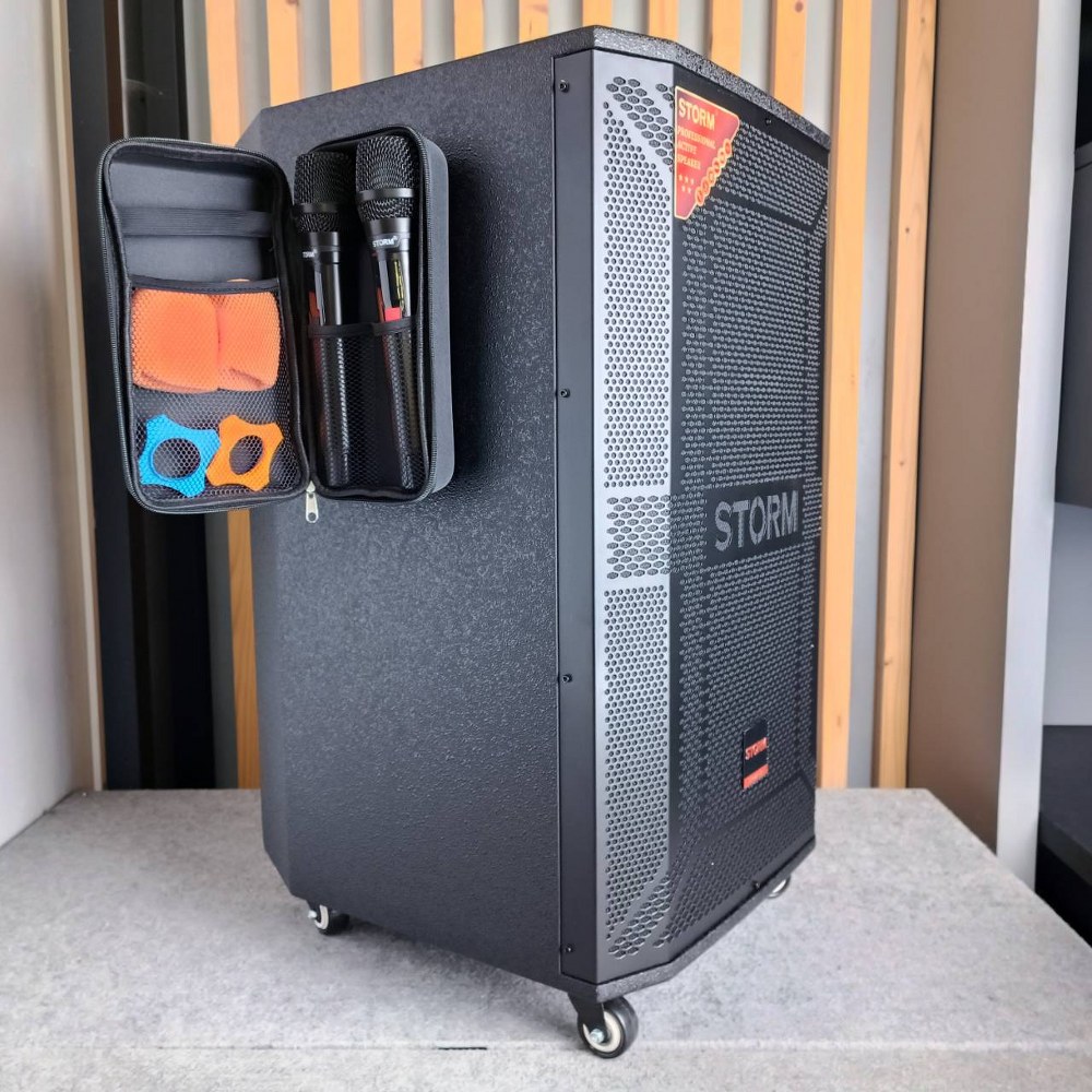 STORM RM-V6615 ตู้ลำโพงไม้ พร้อมไมค์ลอย2ตัว รองรับสัญญาณ Bluetooth MP3/USB RM V6615 ลำโพง RMV6615 บลูทูธ ลำโพงอเนกประสงค์ เอไอ-ไพศาล