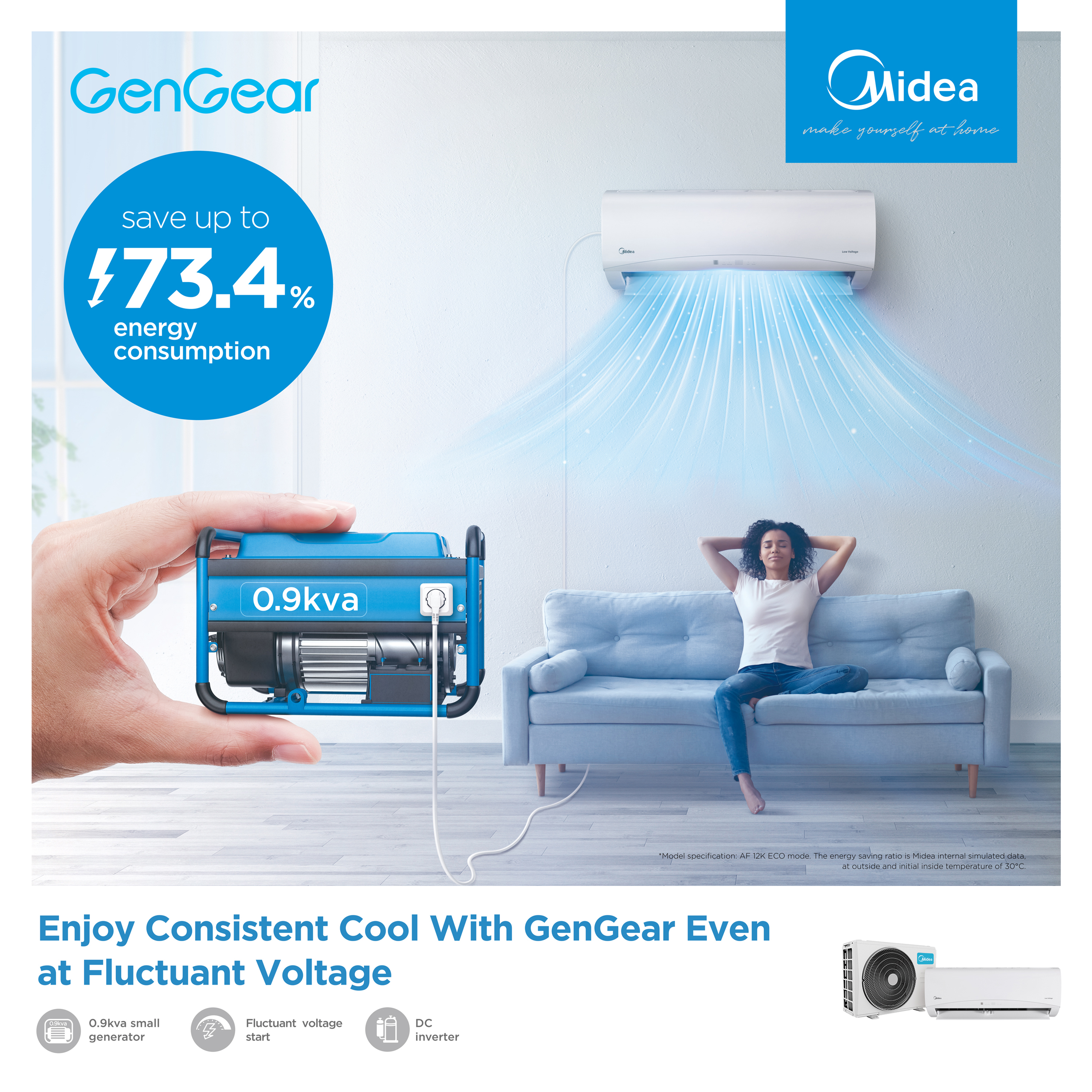 แอร์ MIDEA รุ่น CRN8 ขนาด 9000 BTU (ธรรมดา) new2023