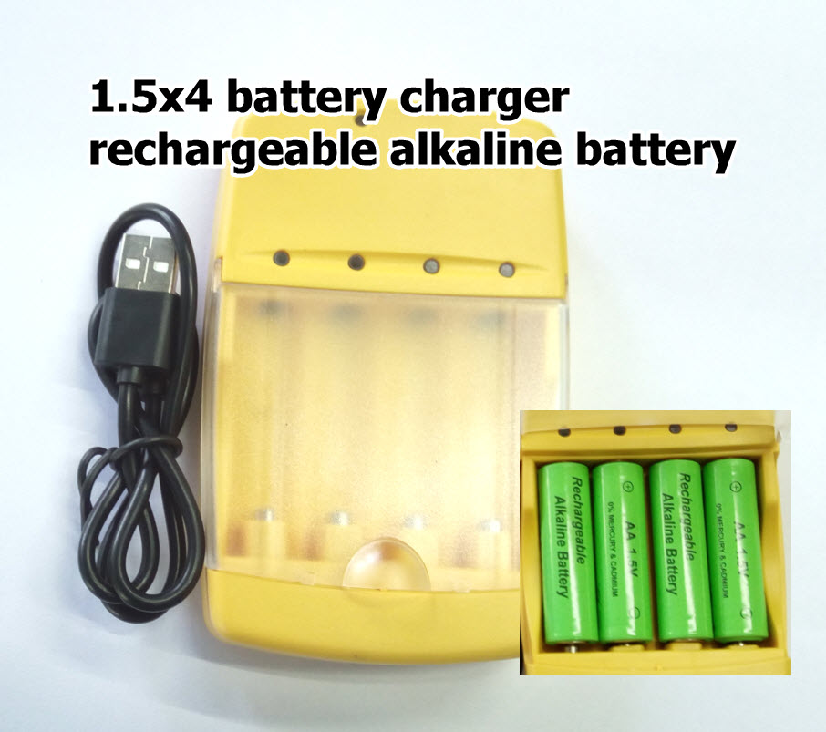 1.5x4 battery charger rechargeable alkaline battery
