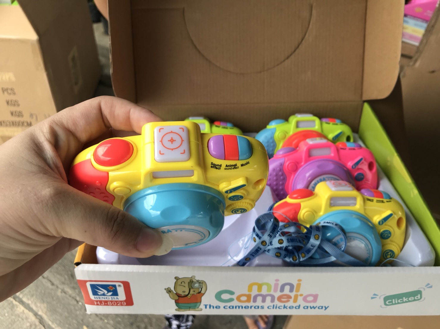 HJ-8029 ของเล่นกล้องถ่ายรูปเสียงไฟ กล้องเด็กใส่ถ่านเสียงไฟ ปลีกชิ้นละ (ของหมด)