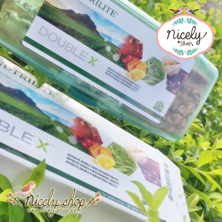 Nutrilite Double X 186 เม็ด มีกล่องสกัดจากผักผลไม้ 5 สี แดง ม่วง ส้ม ขาว เขียว มีสารสกัดไฟโตนิวเทรียน ดูมีสุขภาพดี