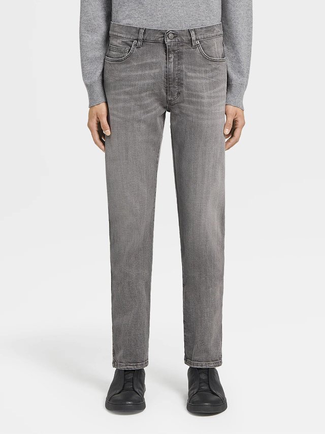 **mix** กางเกงยีนส์ Zegna Regulan fit denim comfort ผ้ายีนส์ฝอก ของ ผู้ชาย สินค้าใหม่ ของแท้