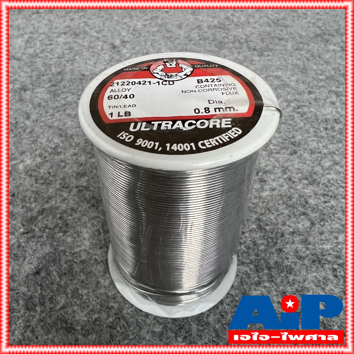 ULTRACORE ขนาด 0.8 มม หนัก 1 ปอนด์ ตะกั่วขด 60/40 ตะกั่วบัดกรี ตะกั่ว อุลตร้าคอร์ เอไอ-ไพศาล