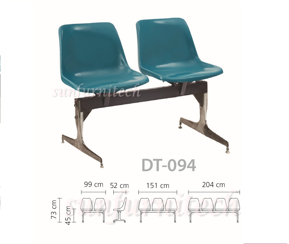 เก้าอี้แถว เก้าอี้พักคอย เก้าอี้นั่งคอย 2 ที่นั่ง, 3 ที่นั่ง, 4 ที่นั่ง ที่นั่งไฟเบอร์กลาส VC รุ่น DT-094