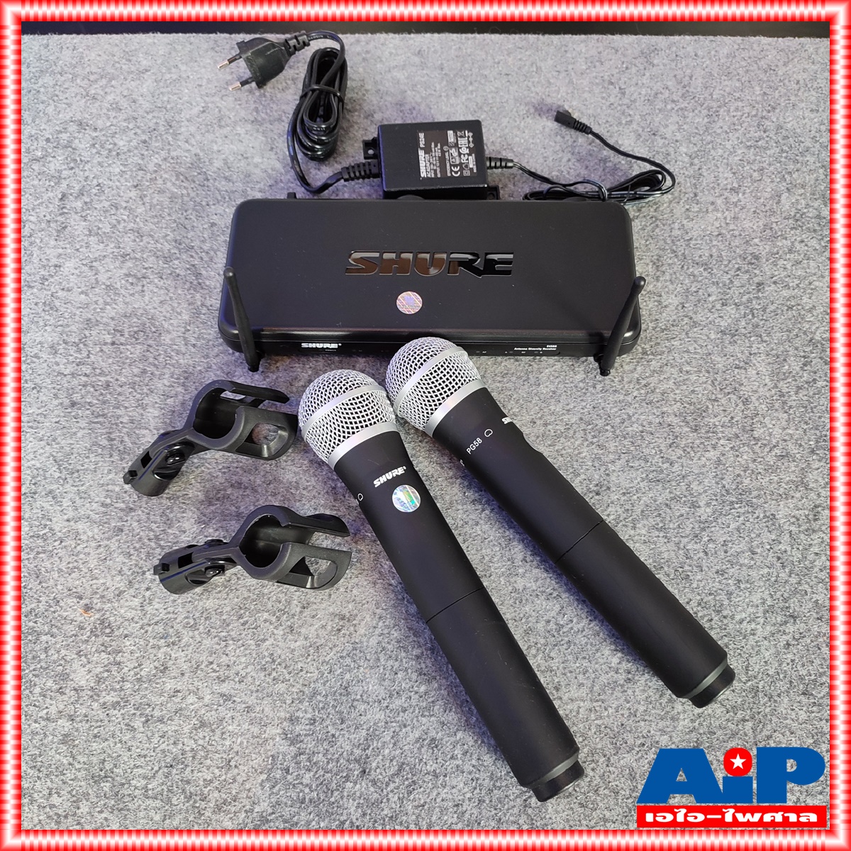 SHURE SVX288TH/PG58-Q12 ไมค์ลอยคู่ ไมโครโฟนไร้สายแบบมือถือคู่ย่าน UHF คลื่นความถี่ 748-758 MHz SVX 288 A / PG 58 Q 12 SVX288A/PG58Q12 เอไอ-ไพศาล +++