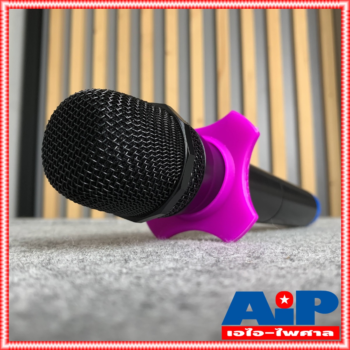 ที่รองไมค์กันกลิ้ง เหลี่ยมใหญ่ V-401 สีม่วง ที่รองไมค์ กันกลิ้ง กันกลิ้งไมค์เหลี่ยมใหญ่สีม่วง ใส่ได้ทั้ง ไมค์ลอย / ไมค์สาย