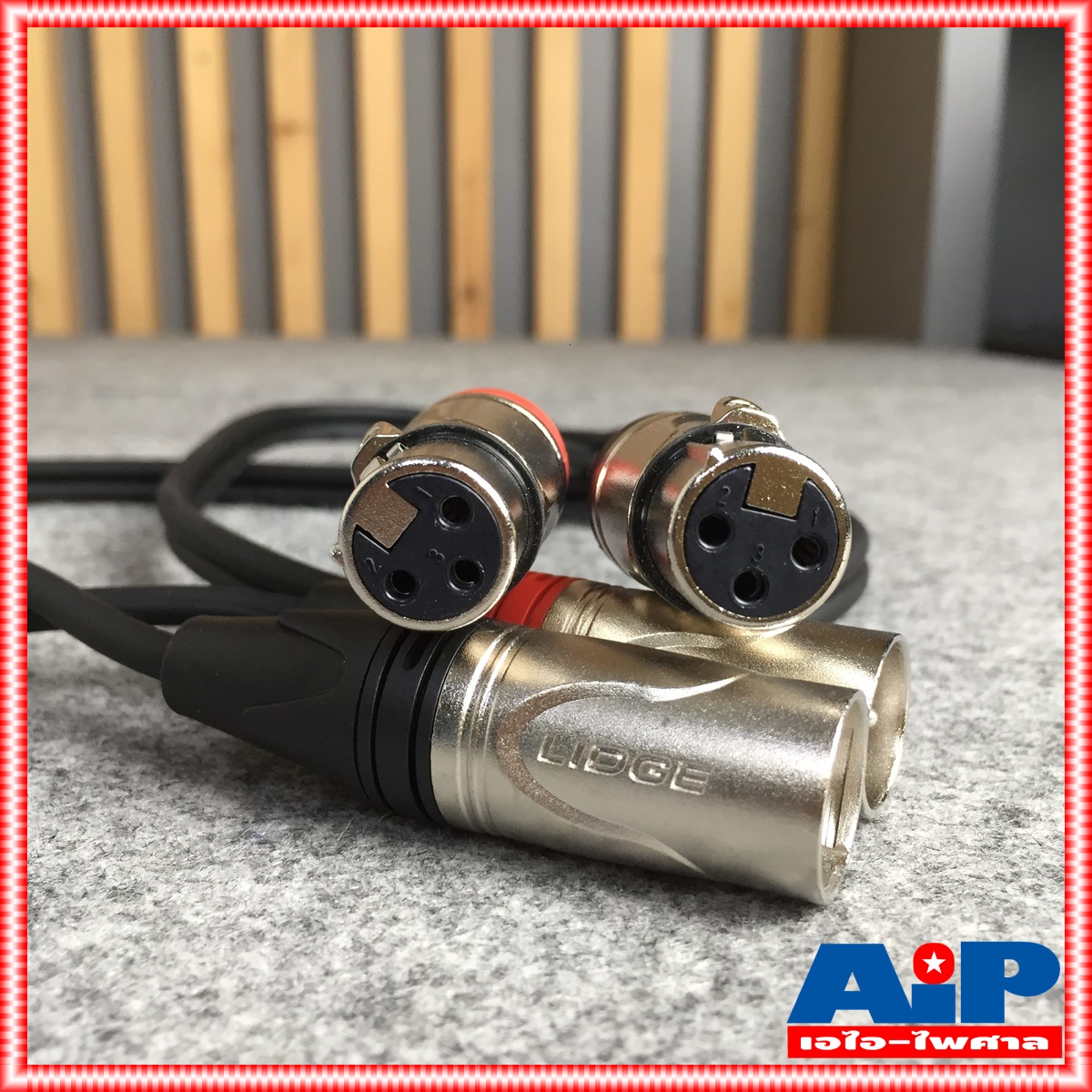 สายคู่ข้างละ2หัว 1เมตร LIDGE YM-710 สาย CANNON ผู้ - CANNON เมีย x2 สายดำ YM 710 YM710 สายสัญญาณเสียง XLR ผู้ ออก XLR เมีย ข้างละ2หัว สายสัญญาณ