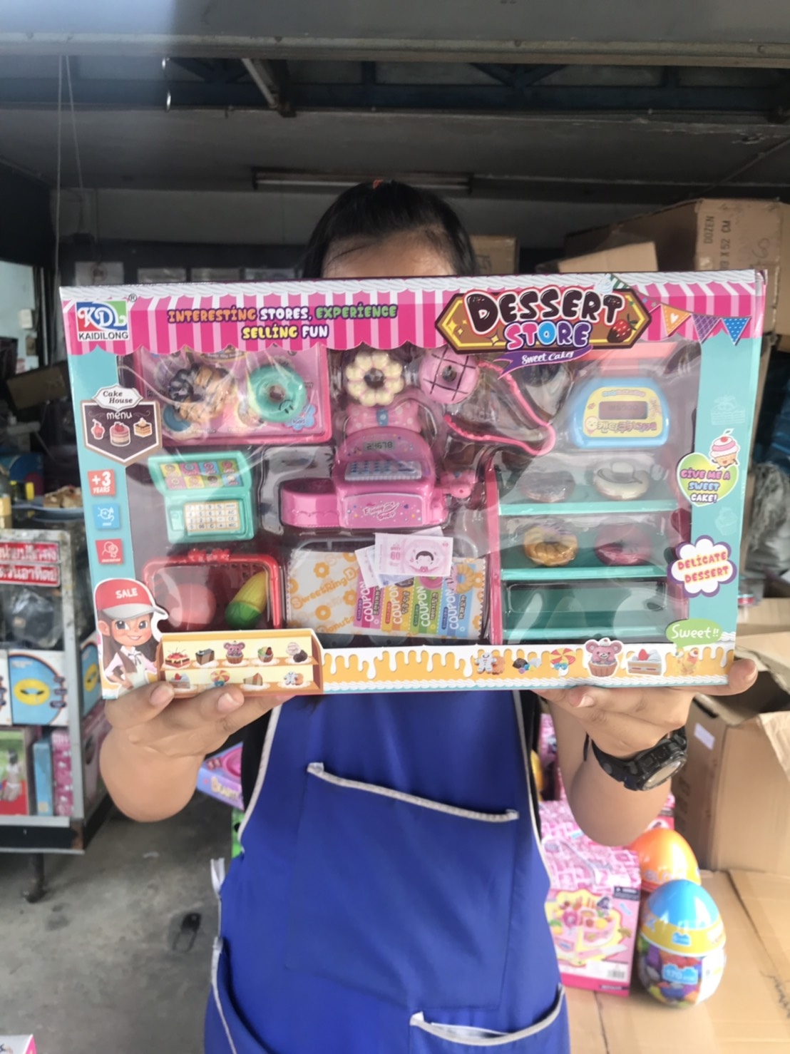 KDL888-34A ของเล่นร้านค้าพร้อมแคชเชียร์ ร้านโดนัทของเล่น