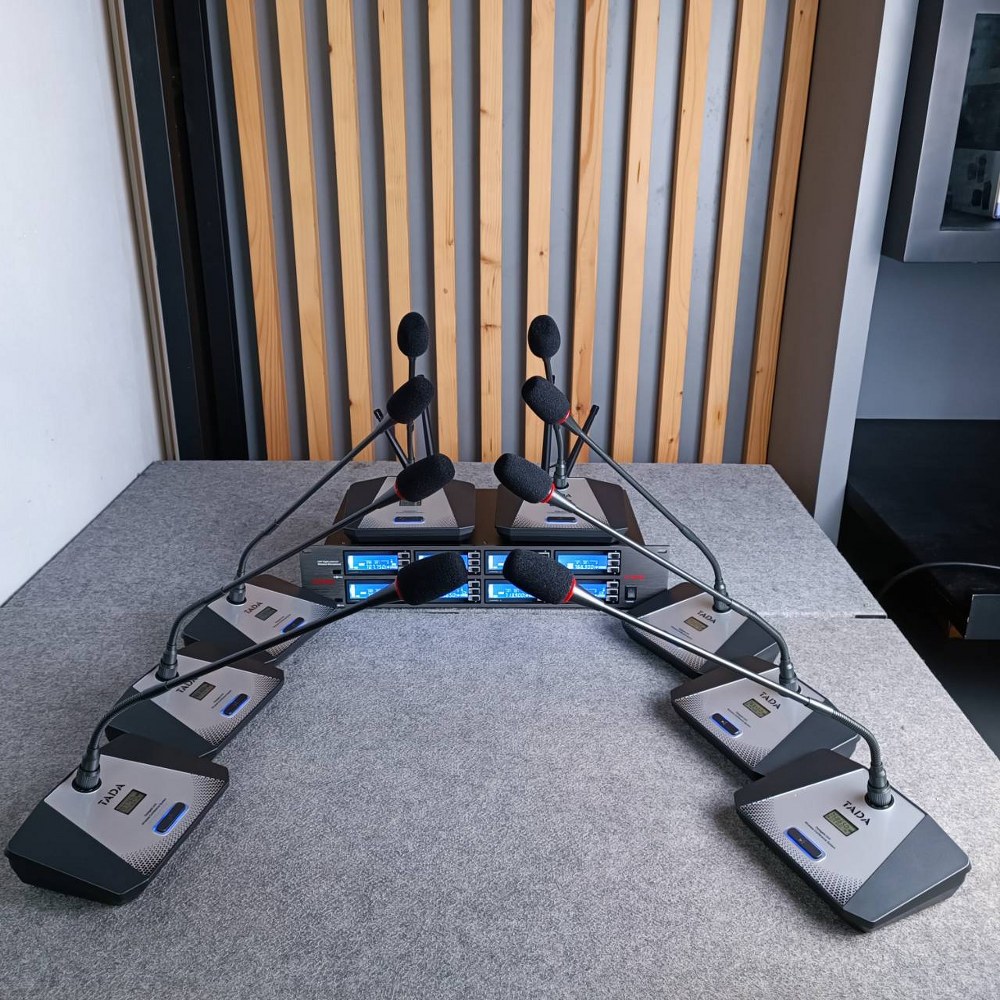 TADA U-1000G ไมค์ตั้งโต๊ะไร้สาย 8ตัว UHF มีระบบไมค์ประธาน ชุดไมค์ประชุมไร้สาย 8 ตัว พร้อมตัวรับสัญญาณ ธาดา U 1000G U1000G เอไอ-ไพศาล